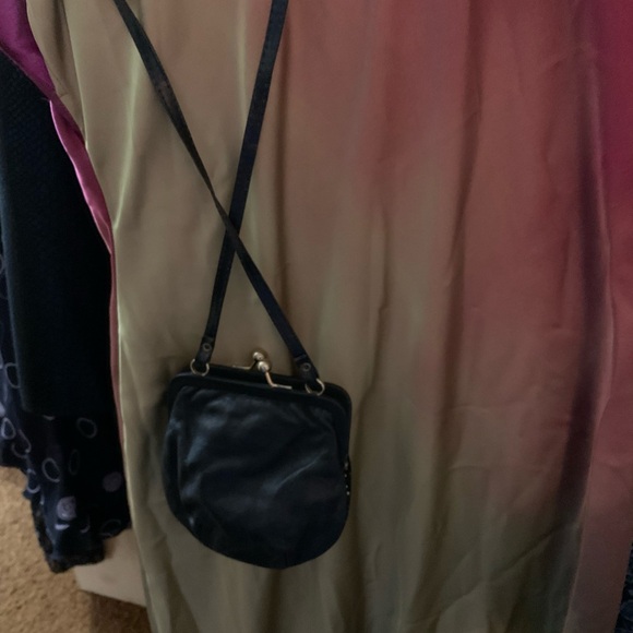 Cute Mini Black Leather Purse with Iridescent Dots - Picture 4 of 7